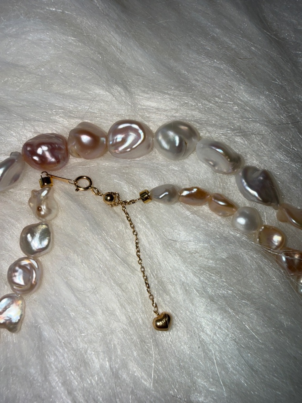 Solid 18k Gold Multi-Color Keshi Baroque Pearl Opera Necklace - 46" Adjustable - Picture 5 of 7